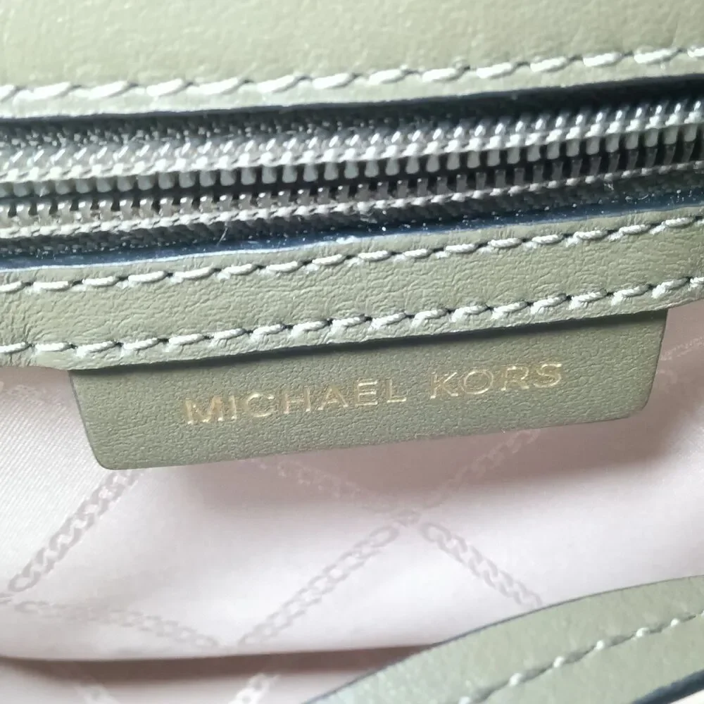 Michael Kors Whitney Medium Leather Satchel Olive Multicolor Handbag